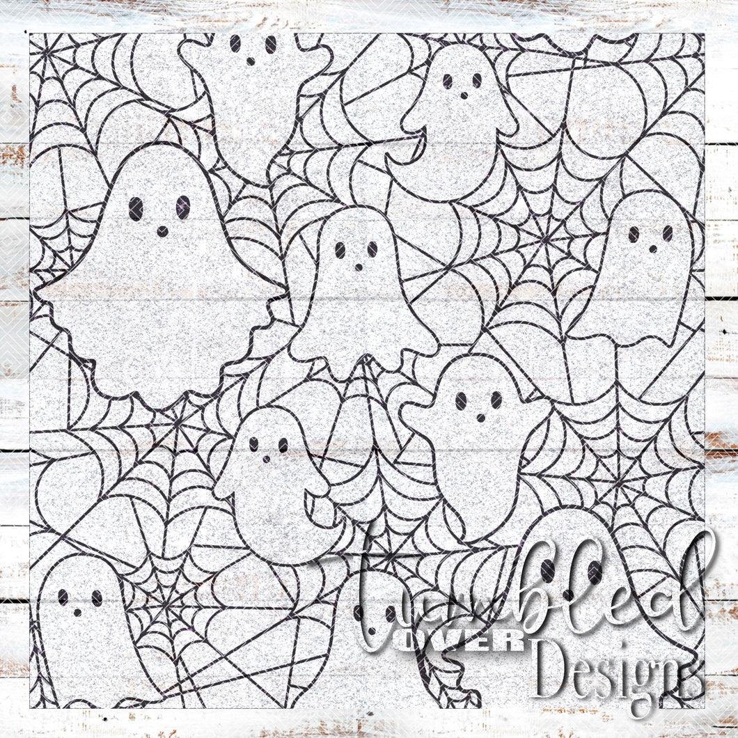 Colored Seamless Spiderweb Ghost Glitter Effect Png Wrap