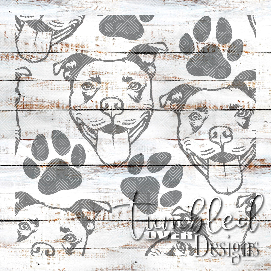 Seamless Pitbull Paw Png Wrap