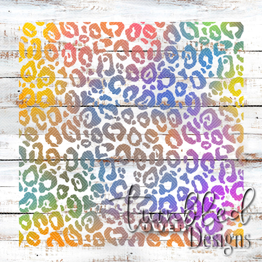 Colored Seamless Rainbow Leopard Png Wrap