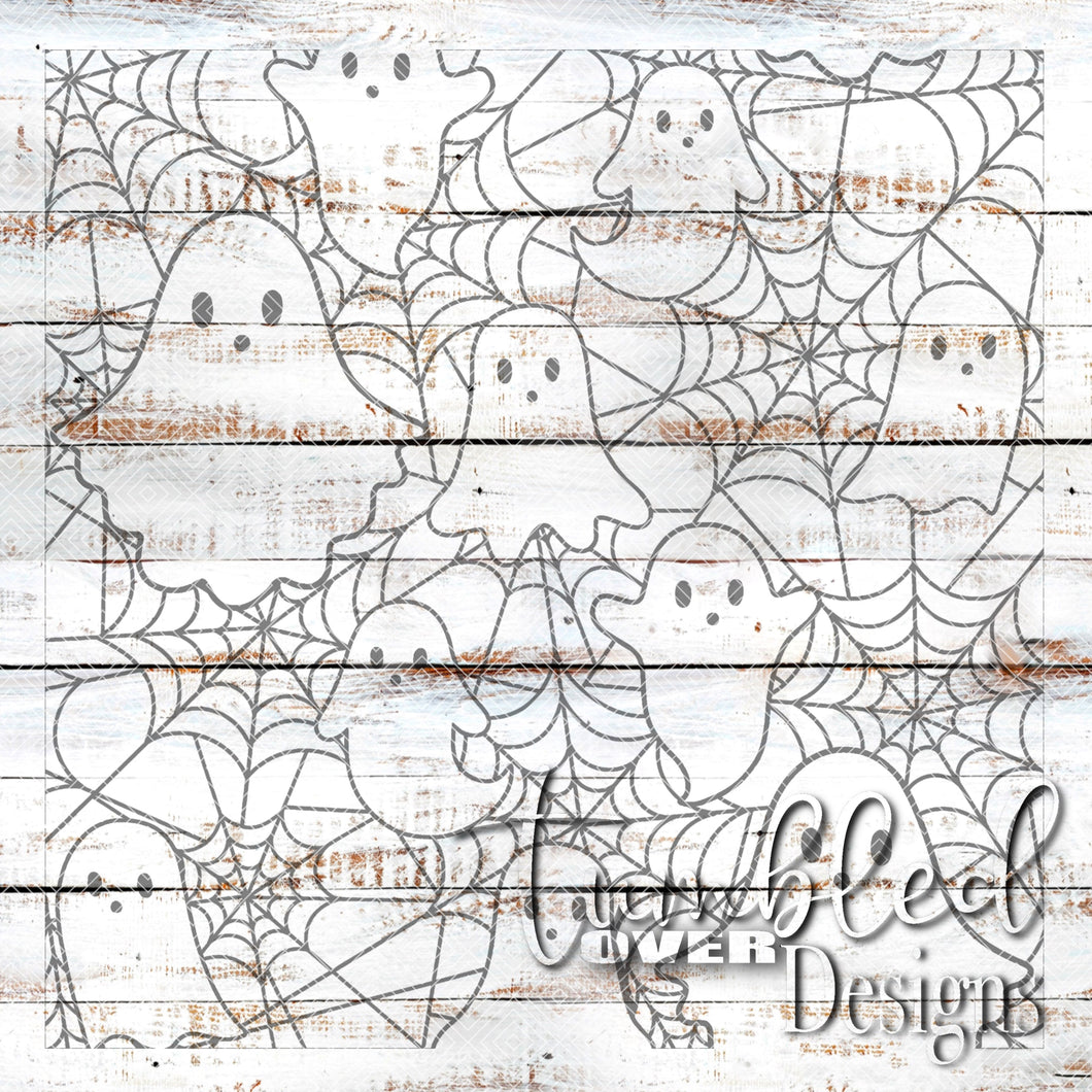 Seamless Spiderweb Ghosts Png Wrap