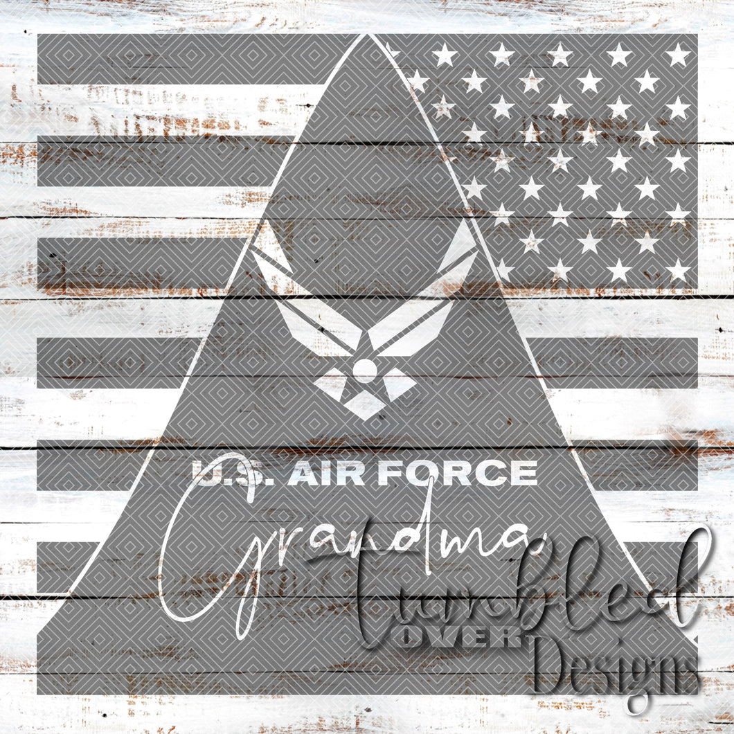 Seamless Air Force Grandma Png Wrap