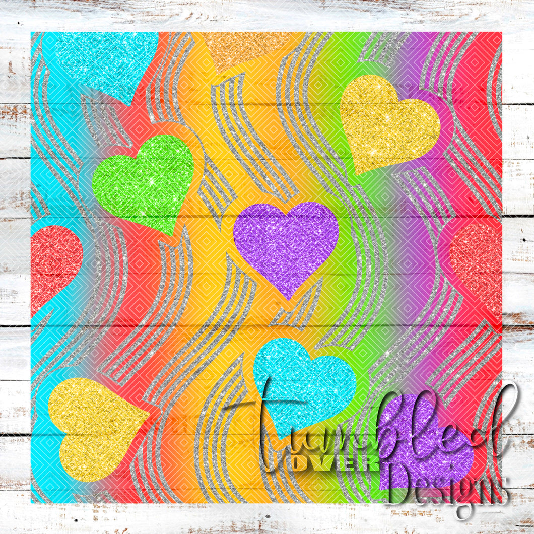 Colored Seamless Rainbow Hearts 1 Png Wrap