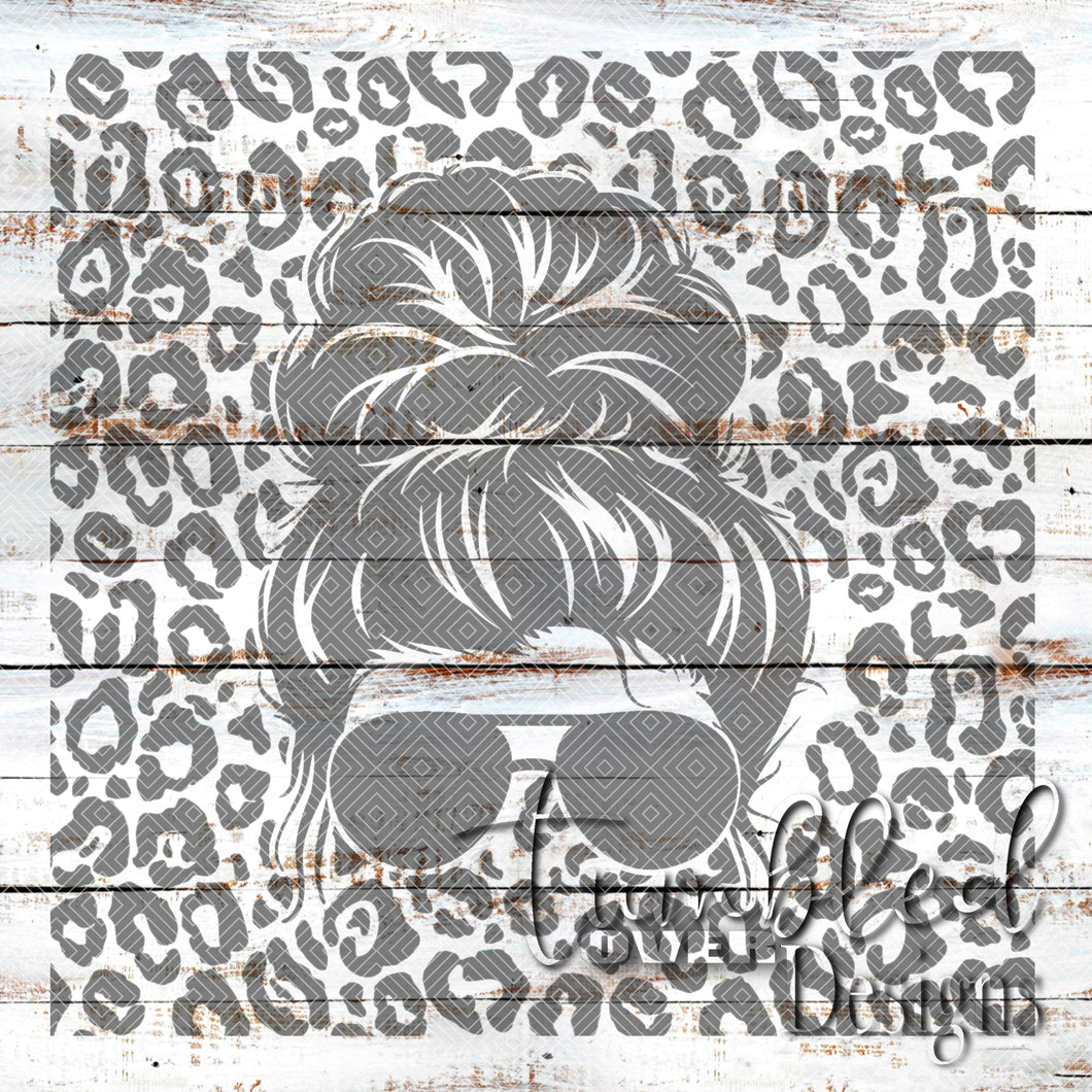 Seamless Messy Bun Leopard Png Wrap