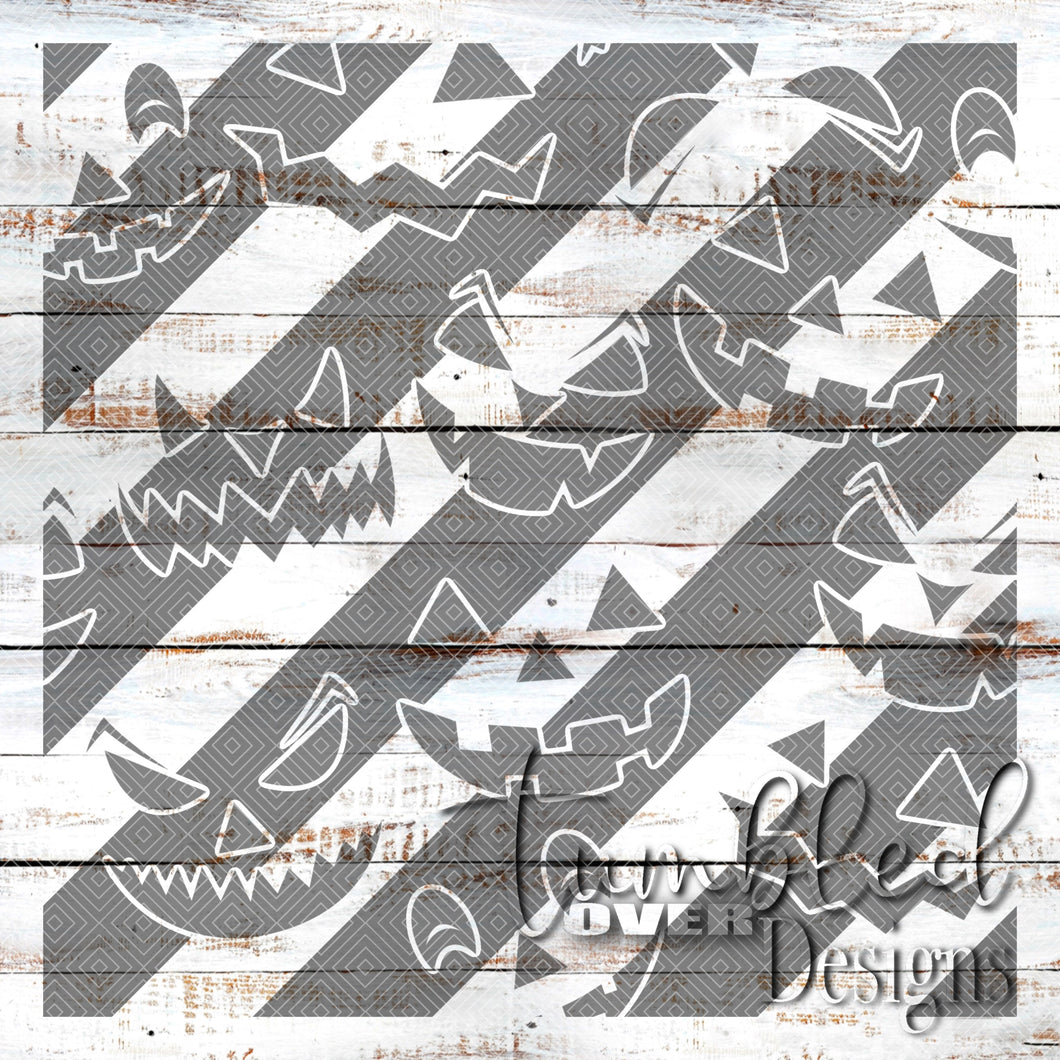 Seamless Stripes Jack O Lantern Png Wrap