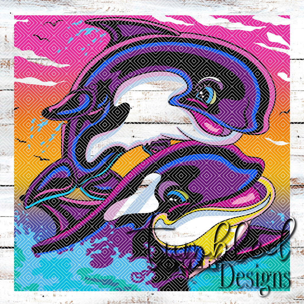 Colored Colorful Orcas Png Wrap